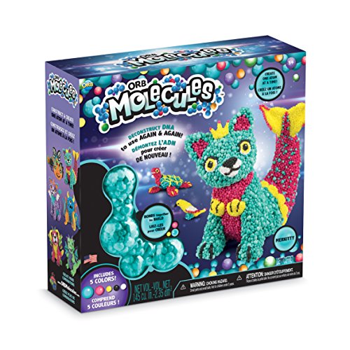 The Orb Factory Orbmolecules Merkitty Never Dries Compound, Aqua/Pink/Yellow, 9.44" x 3.44" x 8.44"-Packaging May Vary