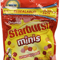 Starburst Original Fruit Chews Minis Unwrapped New Resealable Fresh Pack 8 Oz (1 Pk)
