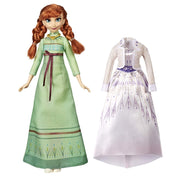 Disney Frozen Arendelle Fashions Anna Fashion Doll with 2 Outfits, Green Nightgown & White Dress Inspired by the Frozen 2 Movie - Toy For Kids 3 Years Old & Up