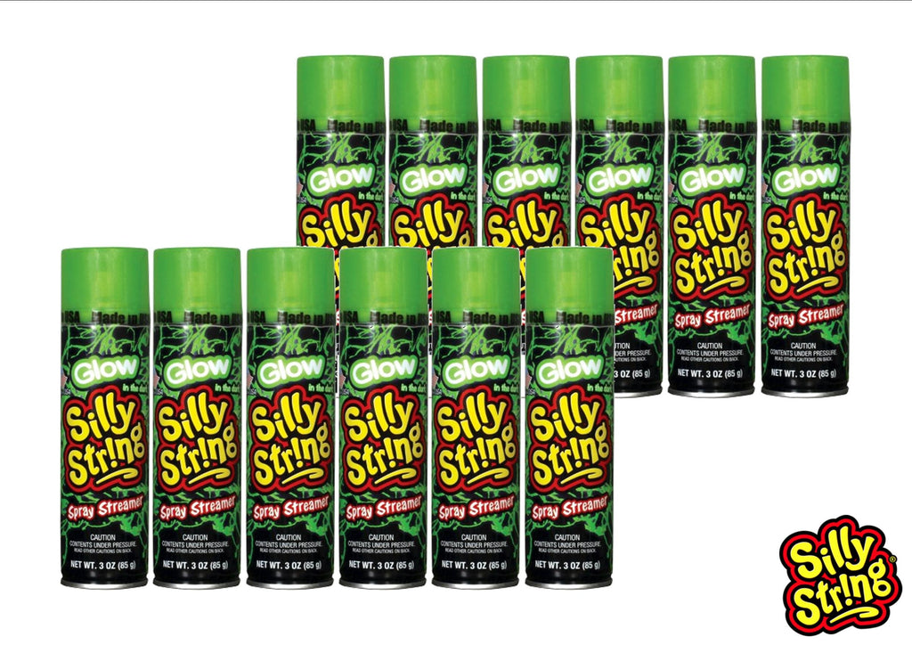 Glow in the Dark Silly String Spray Streamers - Party Fun Pack of 12 C ...